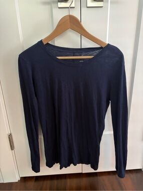 Caslon Navy Long Sleeve Crew Top